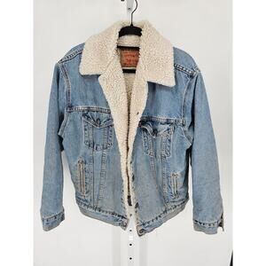 Vintage Levi's men's Sz M regular fit sherpa denim trucker jacket Blue Jean